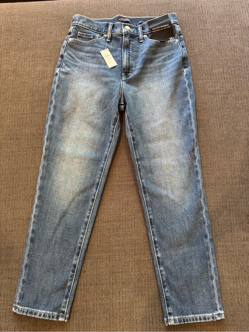 Banana Republic Straight-Leg Jeans in Medium Blue Wash